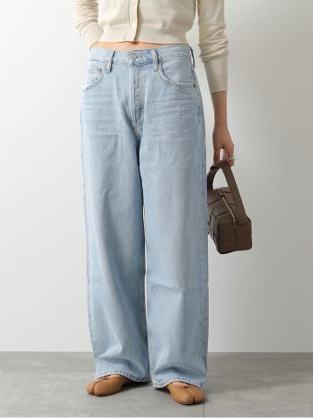 Agolde Women’s Low Slung Baggy Wide Leg Cropped Denim Jeans, Shake Wash, Size 23
